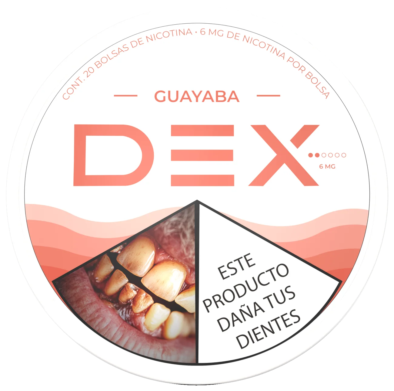 Lata DEX Guayaba — bolsas de nicotina