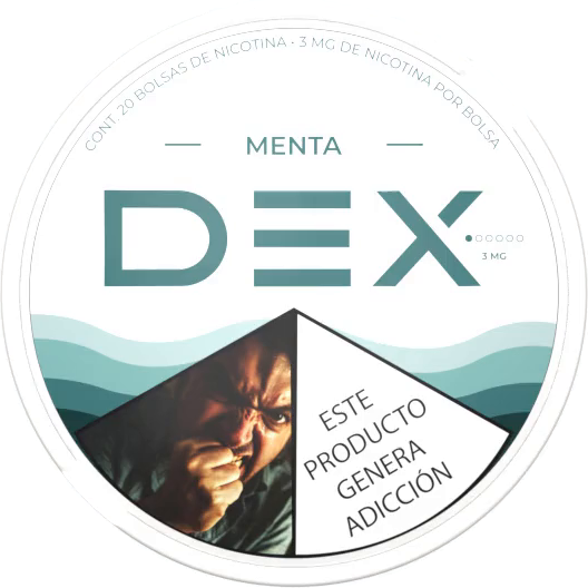 Lata DEX Menta 3 mg, vista desde arriba